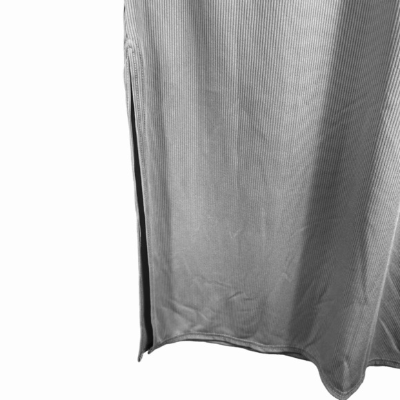 Missguided Oversized V Neck Ribbed Tshirt Midi Dress Size 2 Gray Knit Neutral - Picture 5 of 9